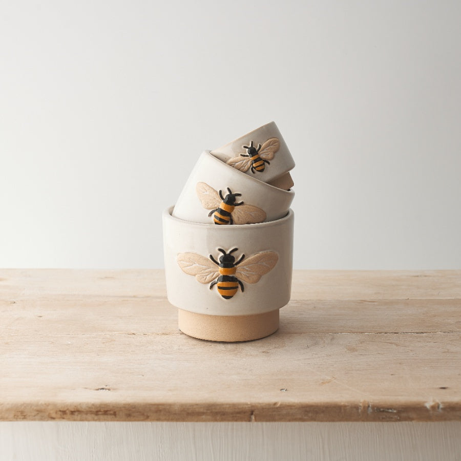 Bee Stoneware Plant Pot