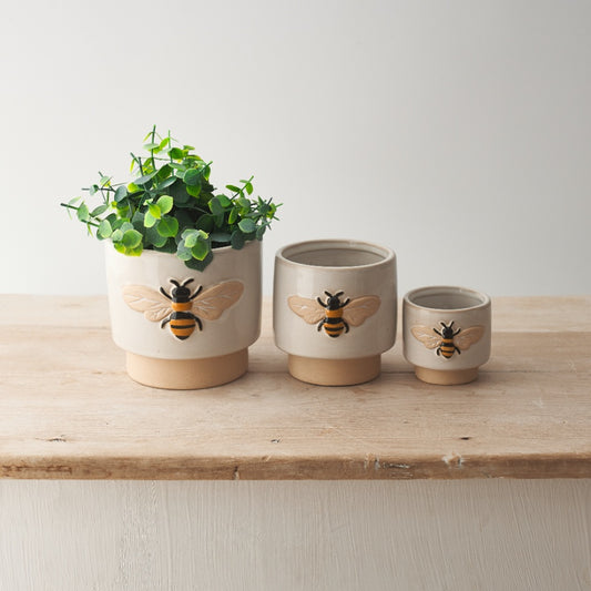 Bee Stoneware Plant Pot