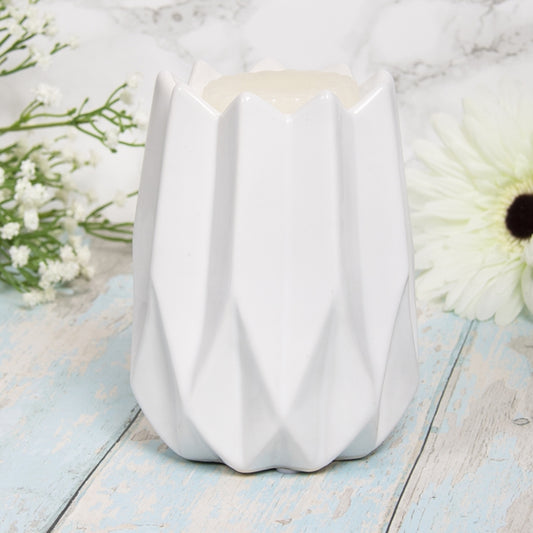 Geometric White Wax Warmer