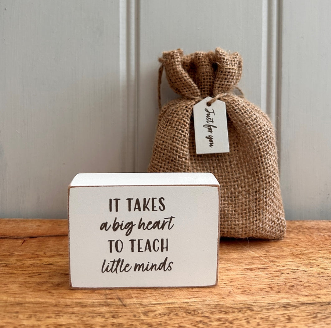 Wooden Teacher Gratitude Block