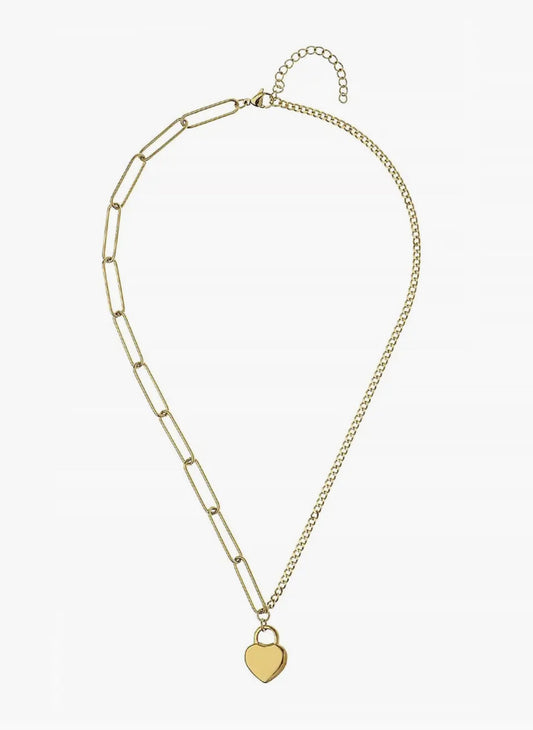 Cable Chain Necklace With Heart