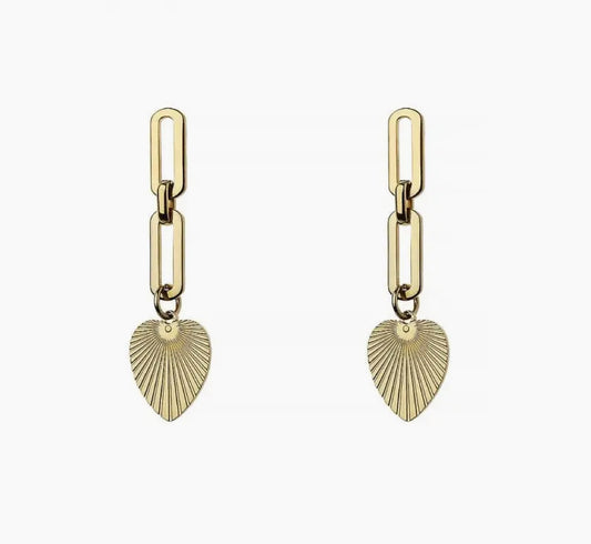 Link Drop Heart Earrings