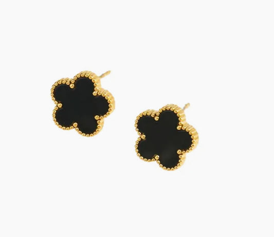 Black Clover Stud Earrings