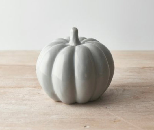 Grey Ceramic Pumpkin