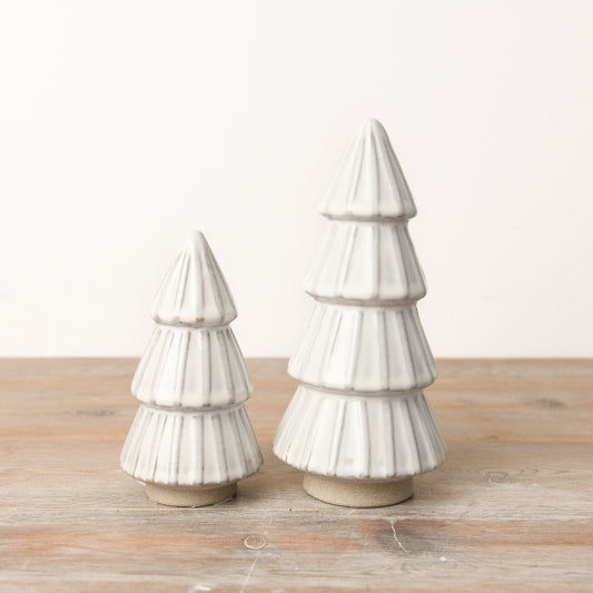 White Reactive Glaze Christmas Tree Ornament