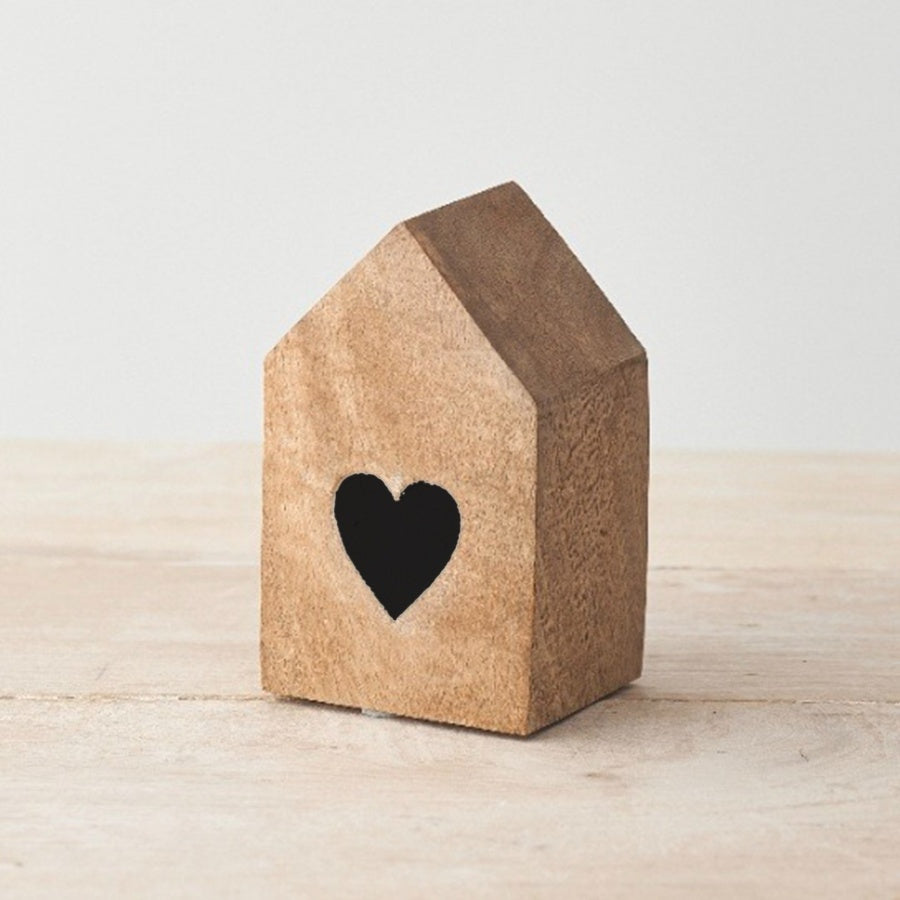 Wooden Block House With Heart Design