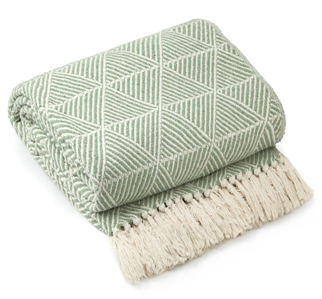 Cotton Throw / Picnic Blanket Pistachio