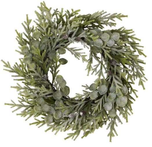 Frosted Pine & Eucalyptus Wreath