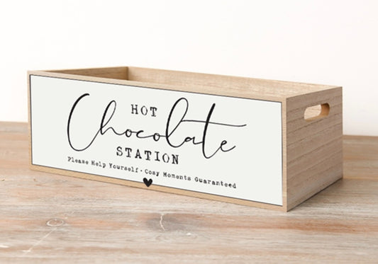 Wooden Hot Chocolate Station Crate