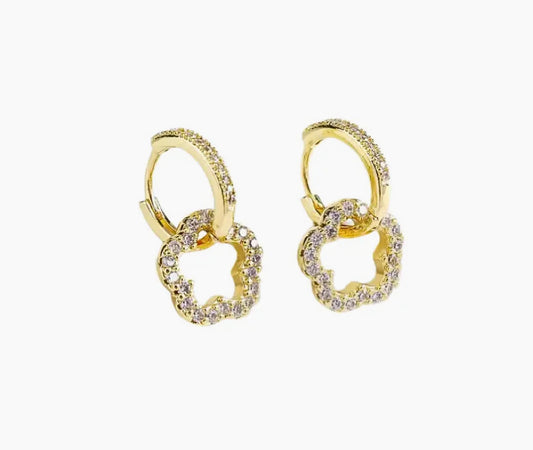 Diamanté Clover Earrings