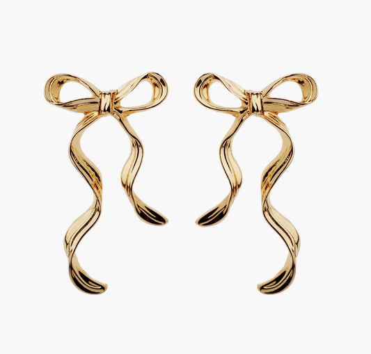 Elegant Bow Earrings Gold