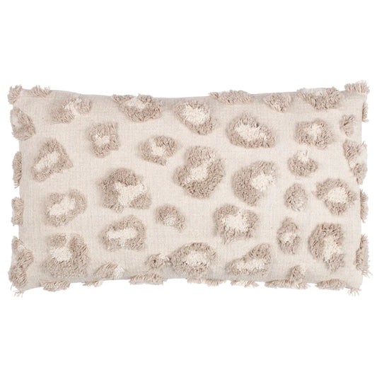 Mauve Tufted Leopard Natural Cushion