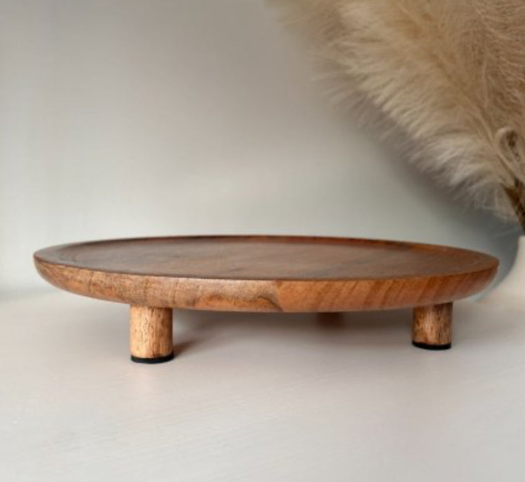 Round Wooden Board With Feet