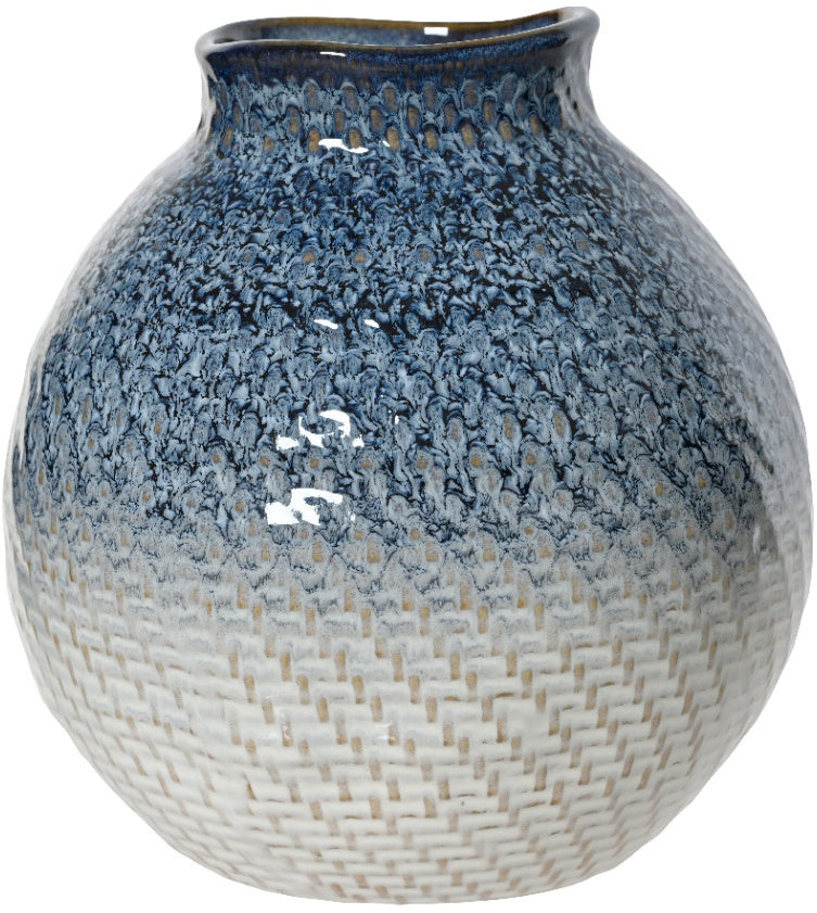 Blue Glazed Weave Vase