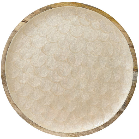 Cream Deco Round Tray