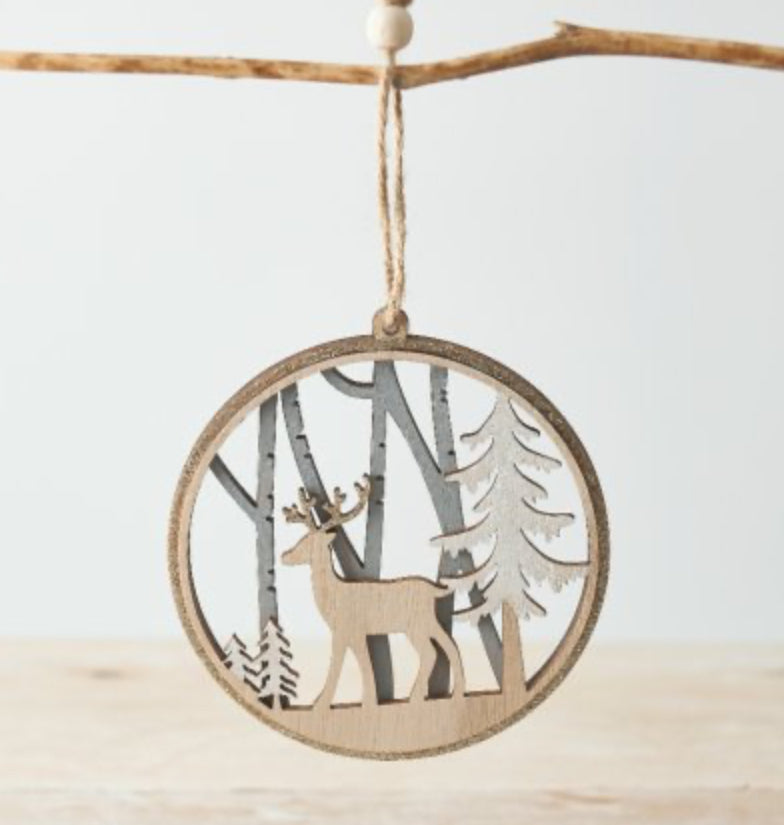 Christmas Scene Wooden Hanging Decoration