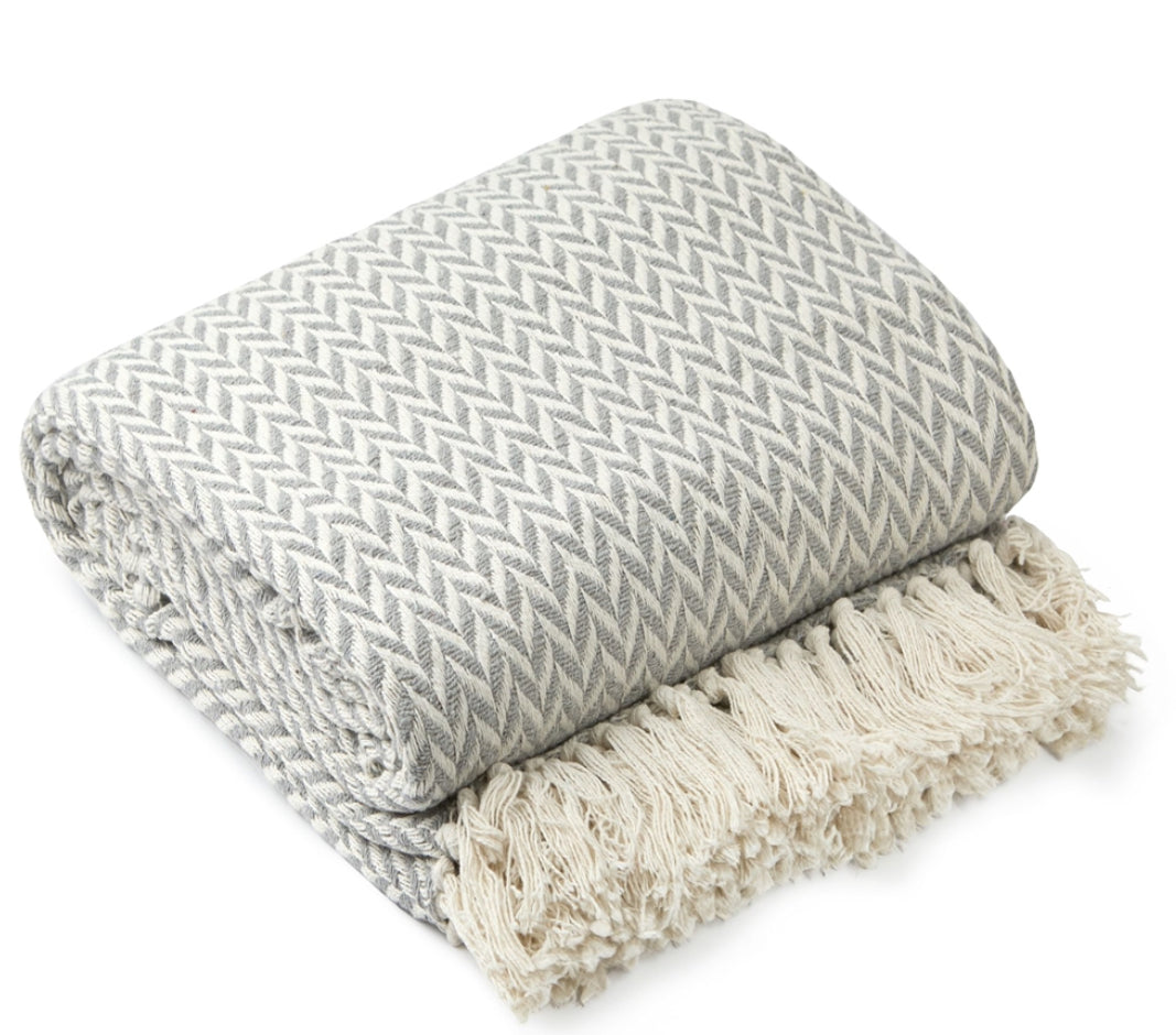 Cotton Throw Silver