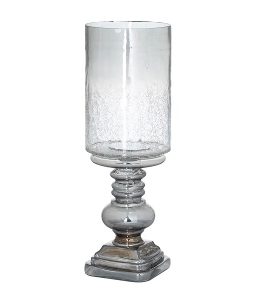 Smoked Large Glass Candle Holder