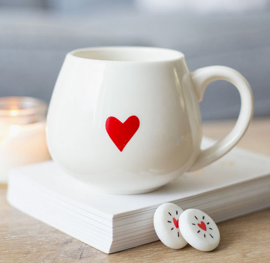 Love Heart Ceramic Mug With Hidden Message