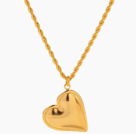 Heart Pendant Necklace Gold