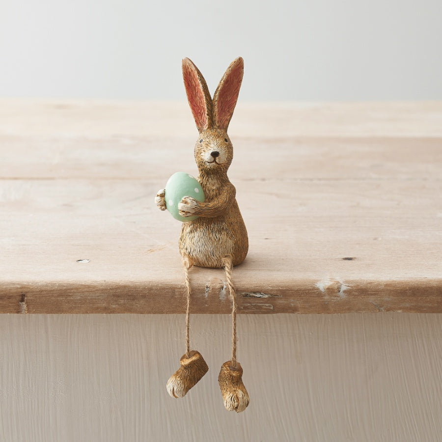 Shelf Sitting Rabbit With Green Egg