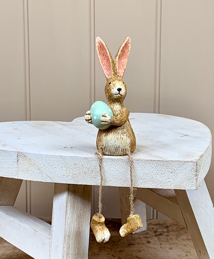 Shelf Sitting Rabbit With Green Egg