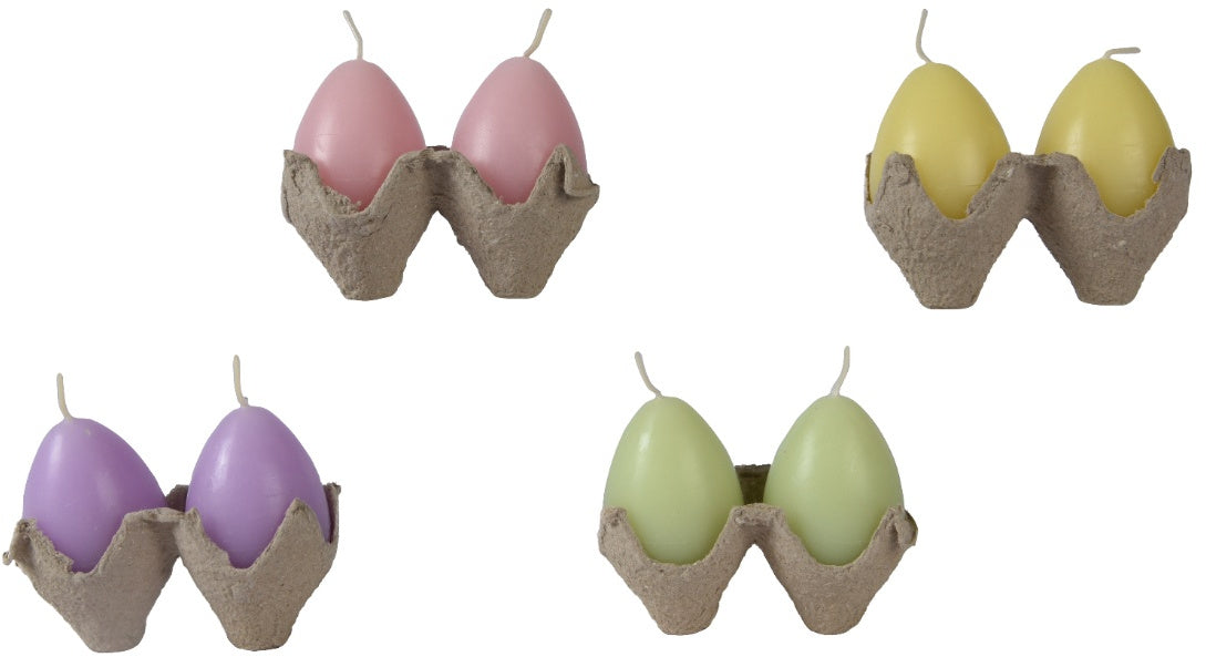 Coloured Egg Candle Set of 2