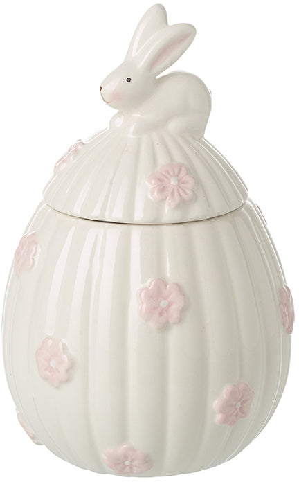 Egg Ceramic Jar With Bunny Lid