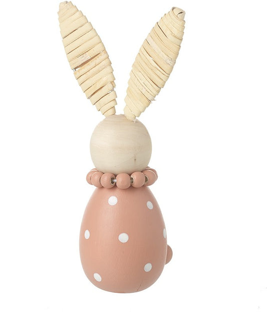 Pink Wooden Bunny