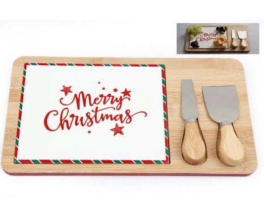 Merry Christmas Cheese Board Set