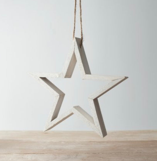 White Wooden Hanging Star