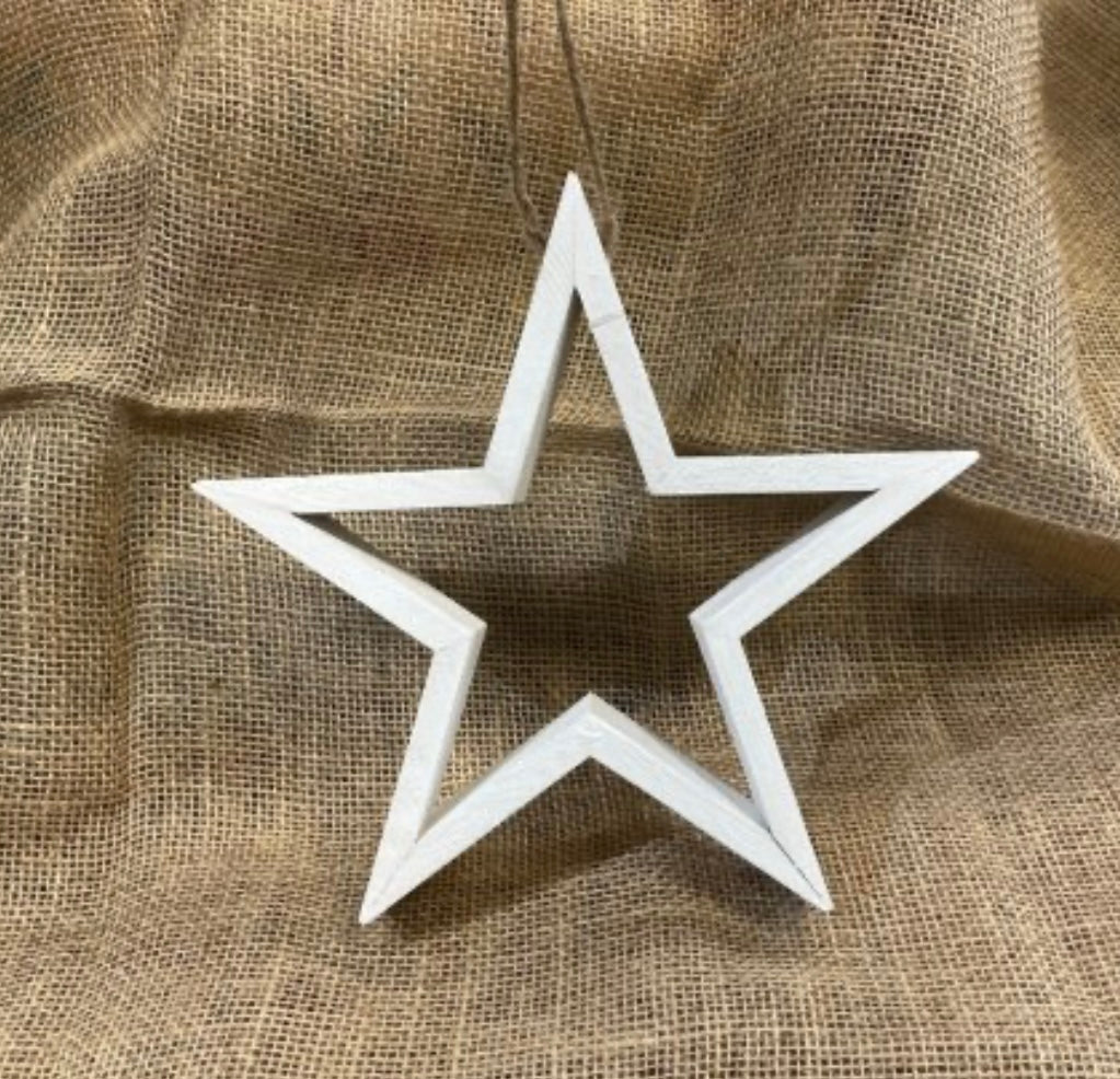 White Wooden Hanging Star