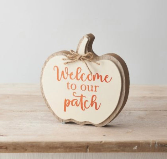 Welcome To Our Patch Wooden Block