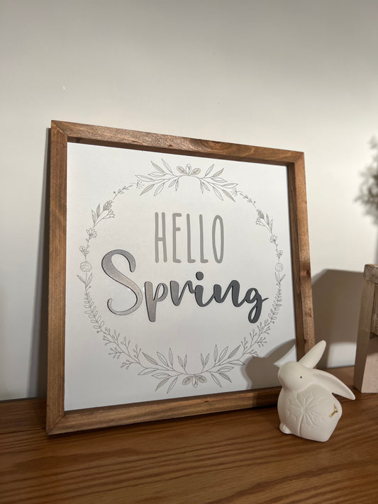 Hello Spring Wooden Frame