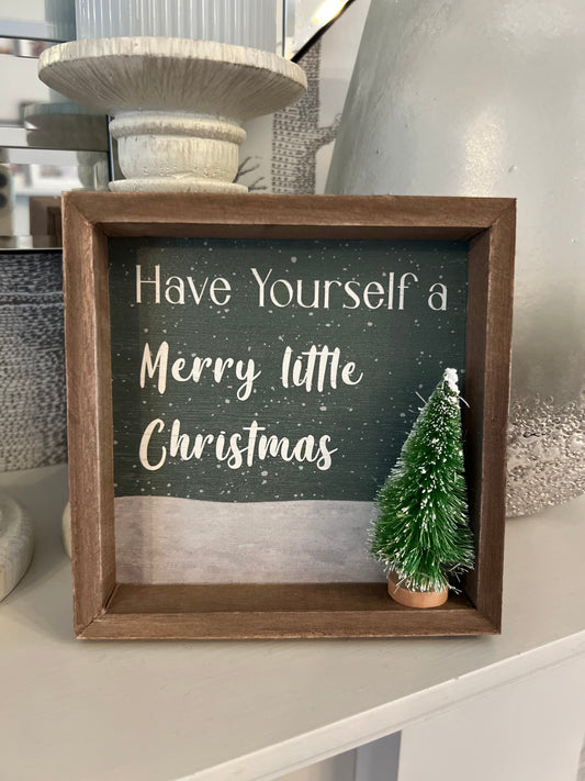 Green Wooden Christmas Plaque