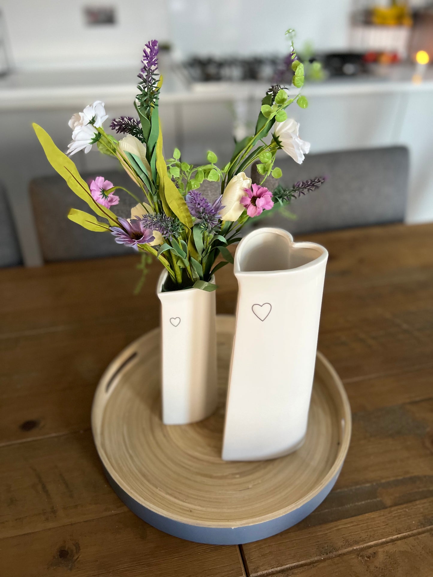 Purple Mix Flowers On Stem